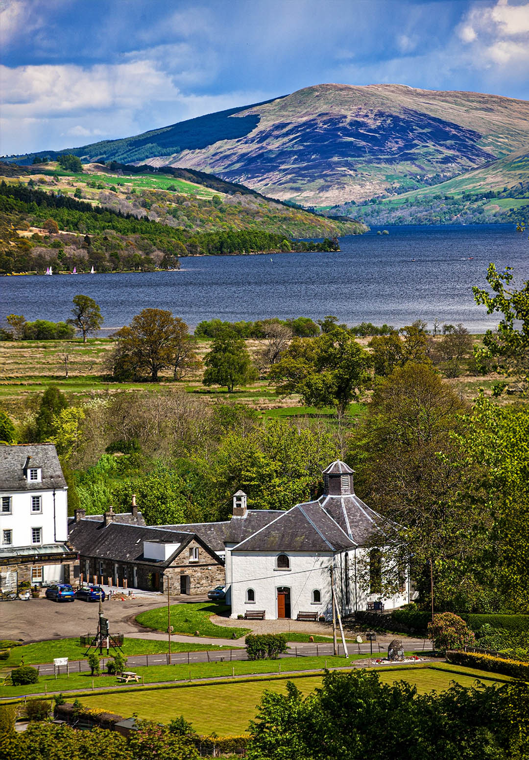 Church with mountain views Church with mountain views